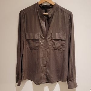 BCBGMaxAzria Long sleeve crinkle blouse SZ S